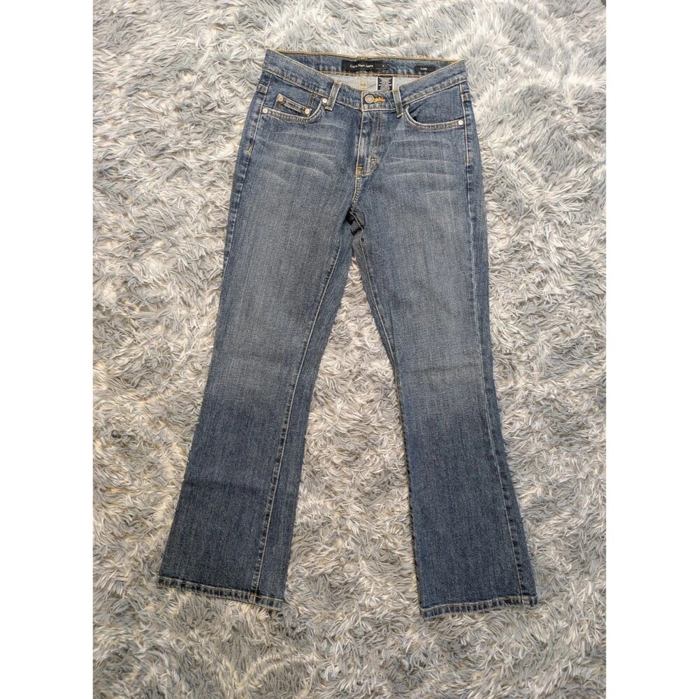 Vintage Calvin Klein Jeans Size 4 Y2K Medium Wash Mid Rise Flare Denim Pants